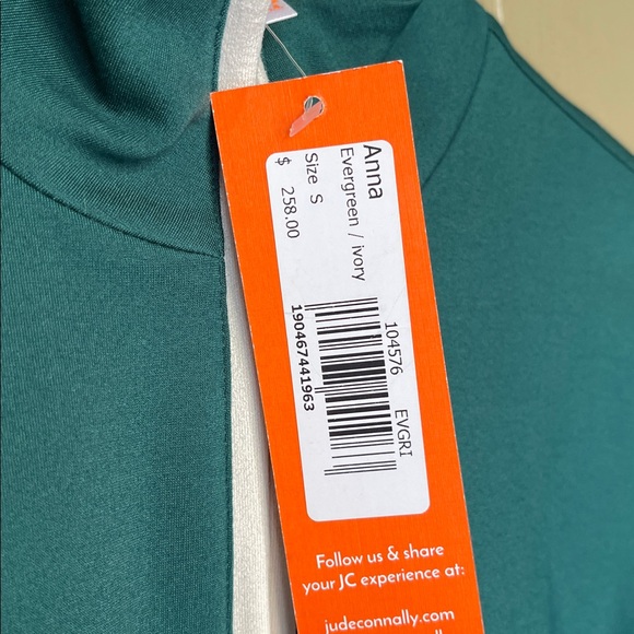 Jude Connally Anna Long Sleeve Dress in evergreen/Ivory - Picture 6 of 9